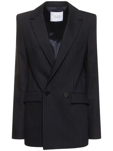 Pinstripe Wool Blend Jacket - GALVAN - Modalova