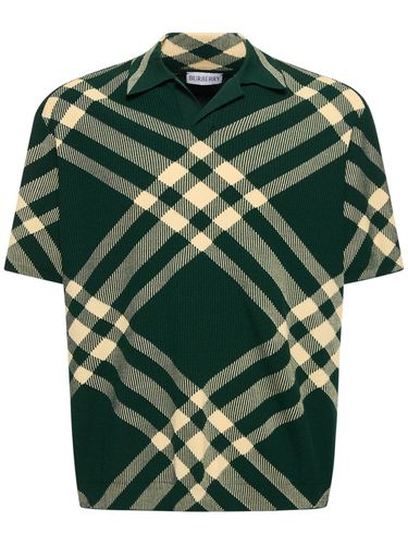 Check Wool Knit Polo - BURBERRY - Modalova