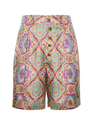 Shorts De Seda Con Cintura Alta - ETRO - Modalova