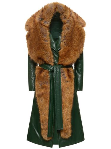 Leather Trench Coat W/ Detachable Fur - BURBERRY - Modalova