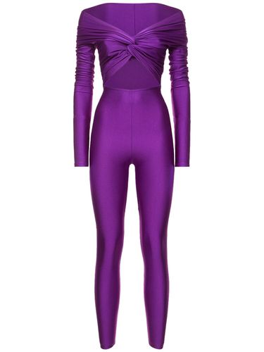 Kendall Shiny Stretch Lycra Jumpsuit - THE ANDAMANE - Modalova