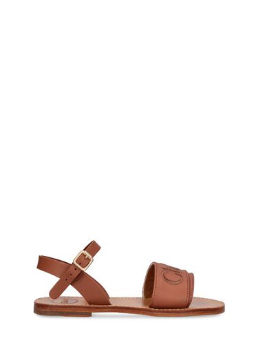 Sandalias De Piel Con Logo - CHLOÉ - Modalova