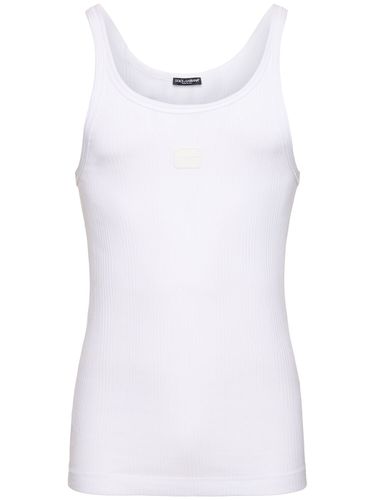 Tanktop Aus Geripptem Baumwolljersey - DOLCE & GABBANA - Modalova