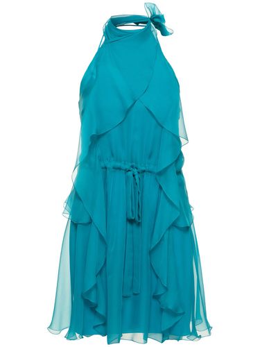 Draped Silk Chiffon Mini Halter Dress - ALBERTA FERRETTI - Modalova