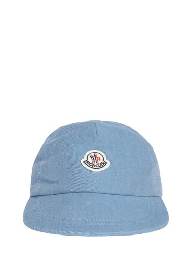 Gorra De Denim De Algodón Con Logo - MONCLER - Modalova