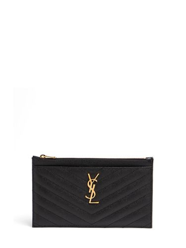 Clutch Cassandra De Piel Pespunteada - SAINT LAURENT - Modalova