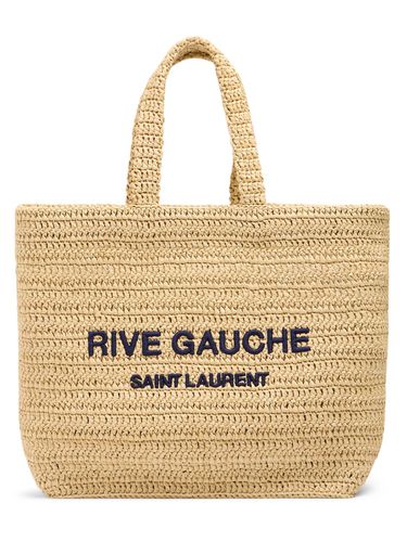 Bolso Tote Rive Gauche De Rafia Estampado - SAINT LAURENT - Modalova