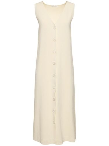 Vestido Midi De Punto De Algodón - JIL SANDER - Modalova