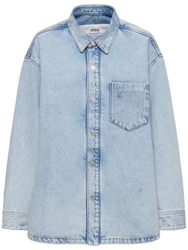 Camicia Oversize Adc In Denim Di Cotone - AMI PARIS - Modalova