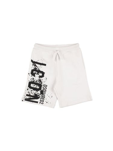 Shorts Aus Baumwollfleece Mit Druck - DSQUARED2 - Modalova