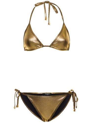 Bikini A Triangolo Metallizzato - BALMAIN - Modalova