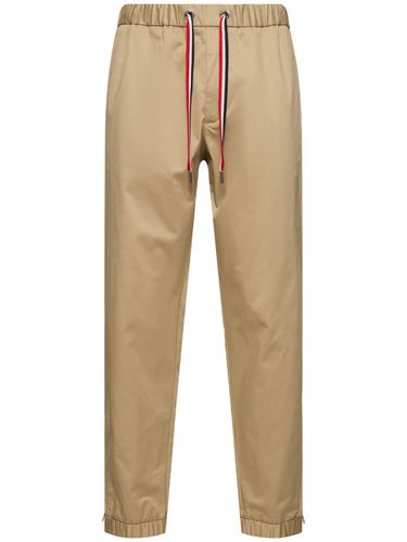 Pantalones De Gabardina De Algodón - MONCLER - Modalova