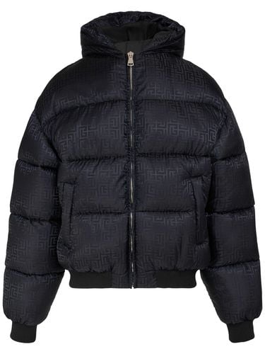 Monogram Jacquard Nylon Puffer Jacket - BALMAIN - Modalova