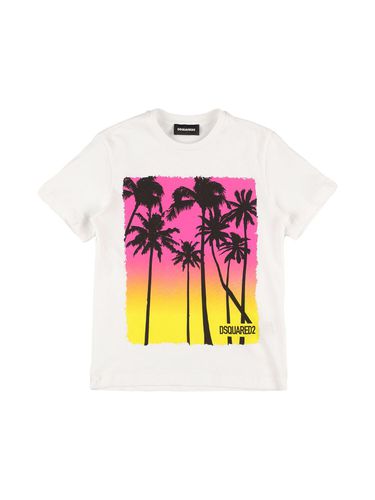 Camiseta De Jersey De Algodón Estampada - DSQUARED2 - Modalova