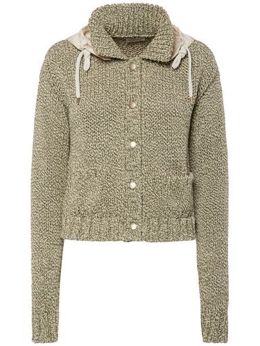 Felpa In Misto Cotone Con Cappuccio - MONCLER - Modalova