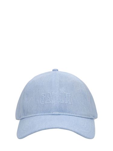 Cappello Baseball In Denim - GANNI - Modalova