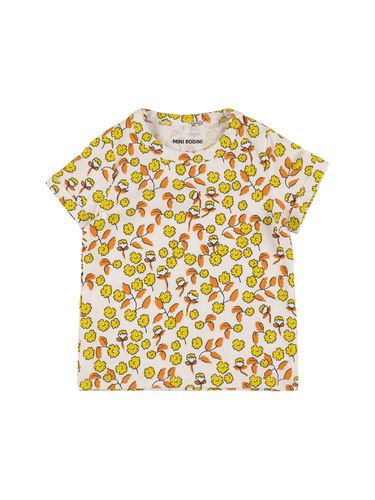 Camiseta De Algodón Stretch Estampada - MINI RODINI - Modalova