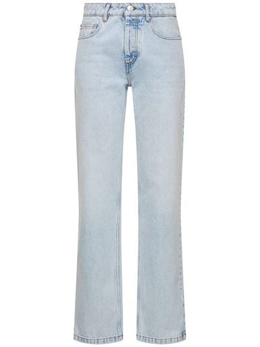 Straight Mid Rise Cotton Jeans - AMI PARIS - Modalova