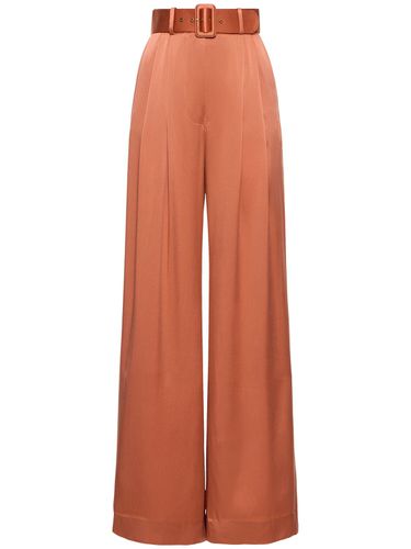 Silk Tuck Wide Pants - ZIMMERMANN - Modalova