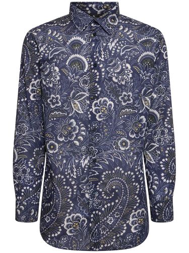 Printed Cotton Long Sleeve Shirt - ETRO - Modalova