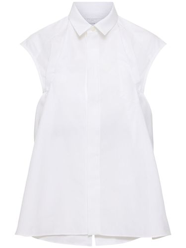 Cotton Blend Poplin Sleeveless Shirt - SACAI - Modalova