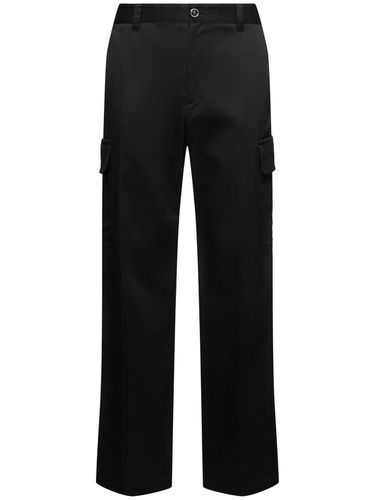 Pantalones Cargo De Gabardina De Algodón - VERSACE - Modalova