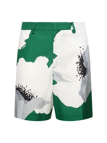 Shorts De Algodón Con Estampado - VALENTINO - Modalova