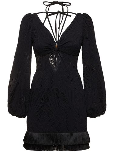 Lace Mini Dress W/ Fringes - PATBO - Modalova