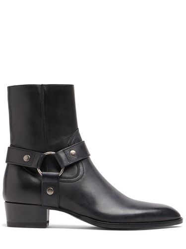 Botas De Piel 40mm - SAINT LAURENT - Modalova