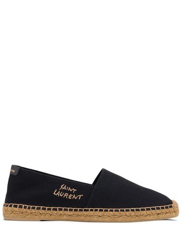 Logo Cotton & Linen Canvas Espadrilles - SAINT LAURENT - Modalova