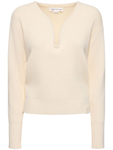 Pullover Aus Seide Mit V-ausschnitt - VICTORIA BECKHAM - Modalova