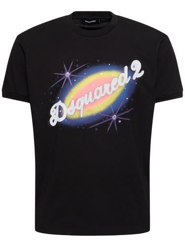 Camiseta De Jersey De Algodón Estampada - DSQUARED2 - Modalova