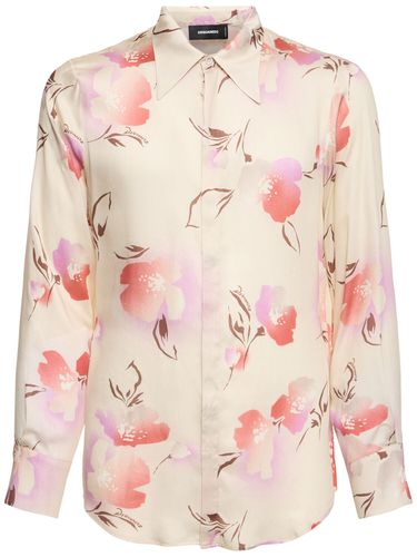 Floral Printed Viscose Shirt - DSQUARED2 - Modalova