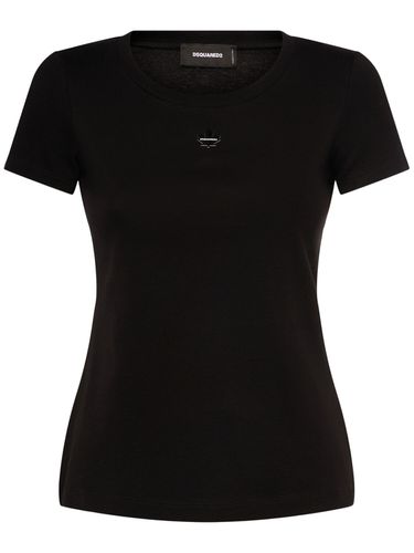 Camiseta De Algodón Acanalado - DSQUARED2 - Modalova