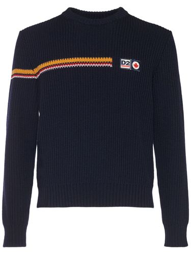 Wool Crewneck Logo Sweater - DSQUARED2 - Modalova