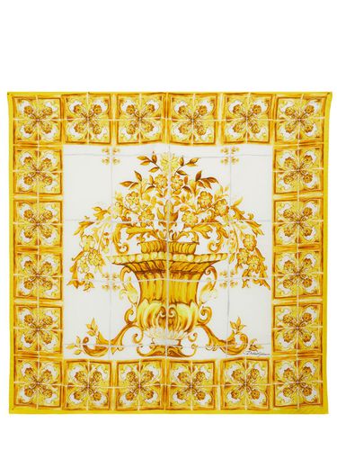 Maiolica Printed Silk Twill Scarf - DOLCE & GABBANA - Modalova