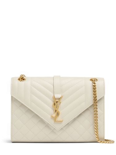 Mdium, Gesteppte Ledertasche "envelope" - SAINT LAURENT - Modalova