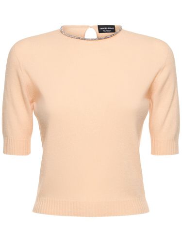 Single Jersey Embellished Top - GIORGIO ARMANI - Modalova