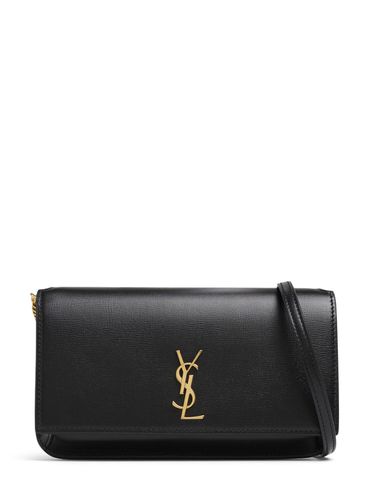 Cassandre Leather Phone Holder W/strap - SAINT LAURENT - Modalova