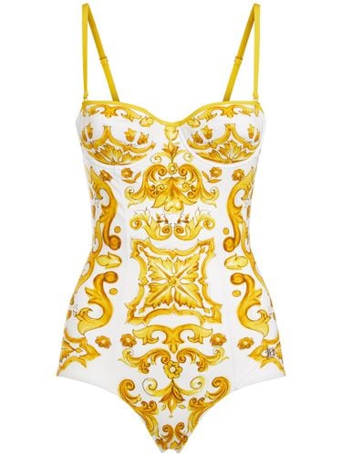 Maiolica Print One Piece Swimsuit - DOLCE & GABBANA - Modalova