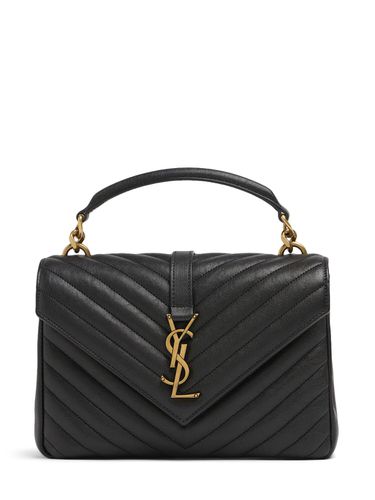 Bolso Mediano "college" De Piel Pespunteada - SAINT LAURENT - Modalova