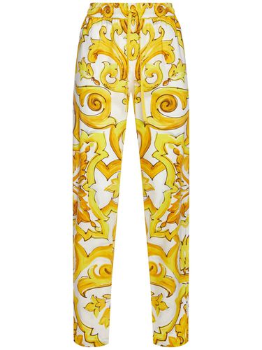 Pantalones Anchos Elásticos Estampados - DOLCE & GABBANA - Modalova