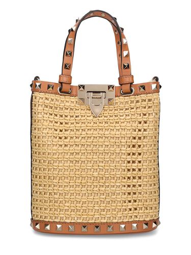 Bolso Bucket Rockstud Efecto Rafia - VALENTINO GARAVANI - Modalova