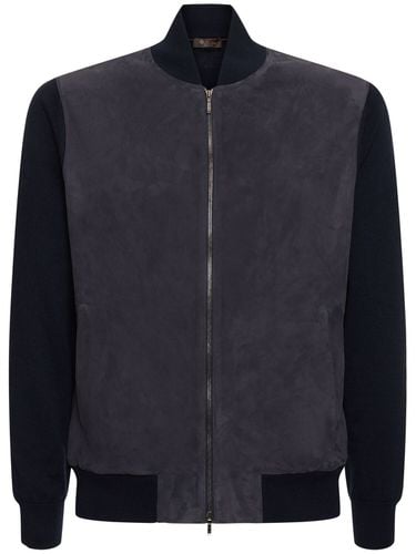 Cashmere & Suede Bomber Jacket - LORO PIANA - Modalova