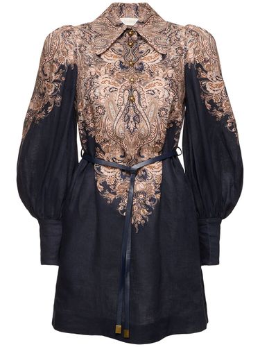 Natura Paisley Linen Tunic Mini Dress - ZIMMERMANN - Modalova