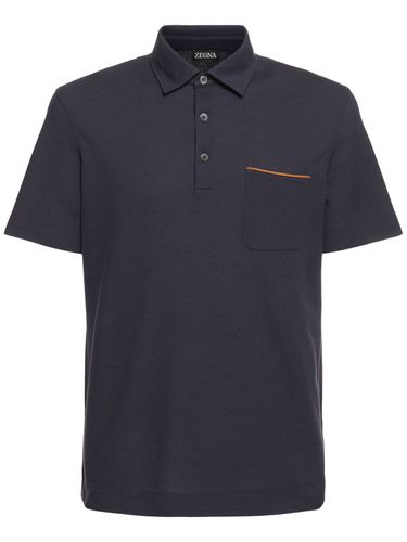 Cotton Piquet Short Sleeve Polo - ZEGNA - Modalova