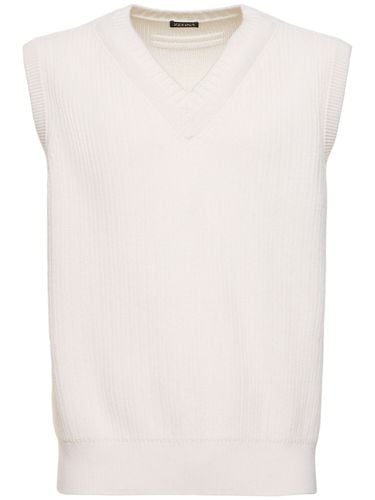 Ribbed Cashmere & Cotton Knit Vest - ZEGNA - Modalova