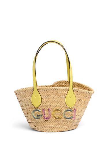 Bolso Tote De Rafia Con Logo - GUCCI - Modalova