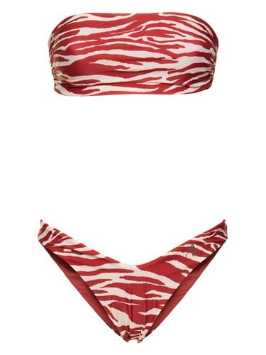 Printed Lycra Bandeau Bikini Set - THE ATTICO - Modalova