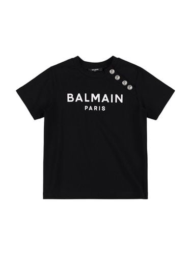 Camiseta De Jersey Con Botones - BALMAIN - Modalova